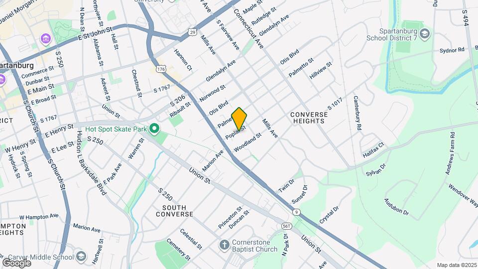 527 Poplar St Map and Location Details