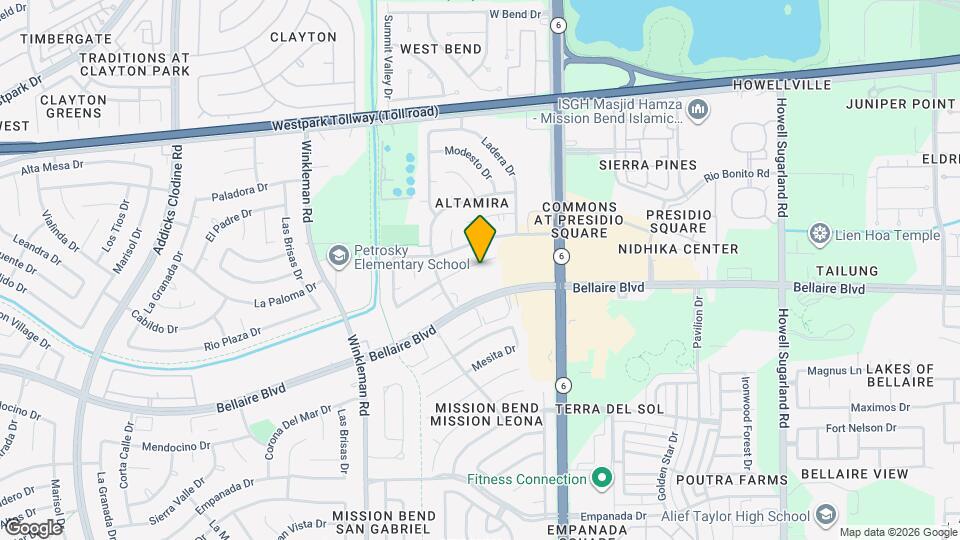 14723 El Tesoro Dr Map and Location Details