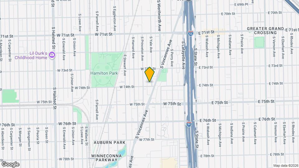 7352 S Yale Ave Map and Location Details