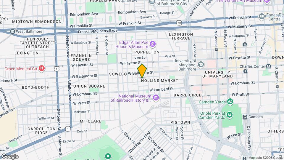 1030 Hollins St Map and Location Details