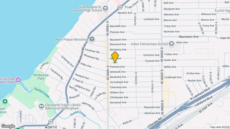 18613 Pawnee Ave Map and Location Details