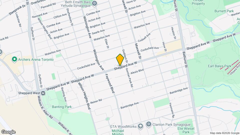 801 Sheppard Ave W Map and Location Details