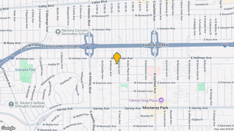 607 N Ynez Ave Map and Location Details