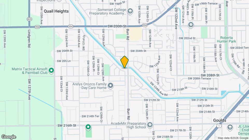 12749 SW 207th Terrace Map and Location Details