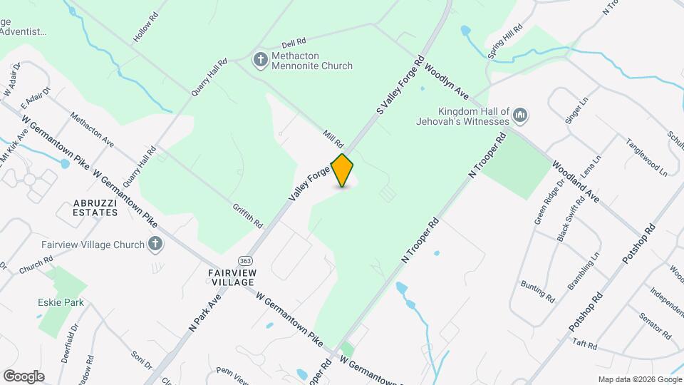 1152 S Valley Forge Rd Map and Location Details