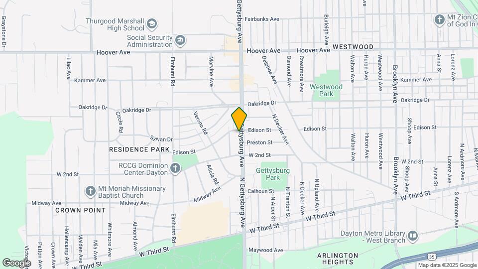 619 N Gettysburg Ave Map and Location Details