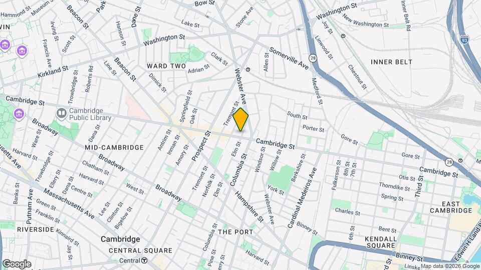 1099 Cambridge St, Unit 1 Map and Location Details