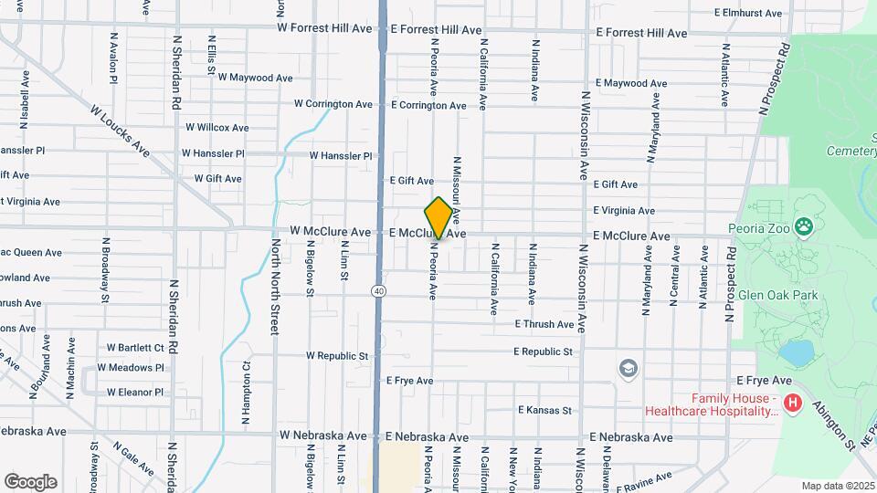 2418 N Peoria Ave Map and Location Details