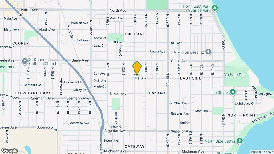 1032 Bluff Ave Map and Location Details