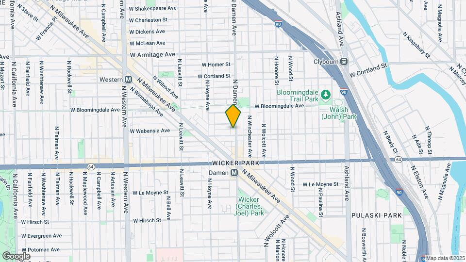 1708 N Damen Ave Map and Location Details