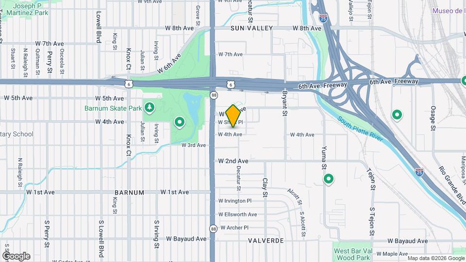 2841 W 4th Ave Map and Location Details