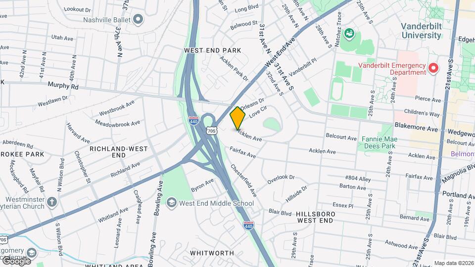 3351 Acklen Ave Map and Location Details