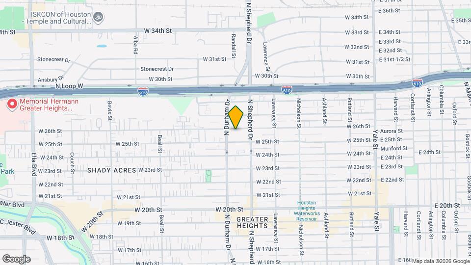 720 W 26th St, Unit 720 W. 26th St., Houston, TX 77008 Map and Location Details