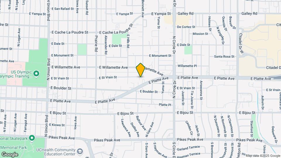 2531 E St Vrain St Map and Location Details