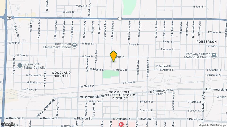 2030 N Boonville Ave Map and Location Details