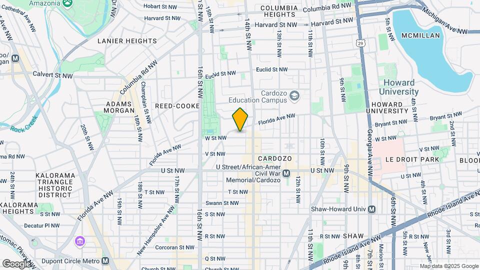1425 W St NW Mapa y Detalles de la Ubicación