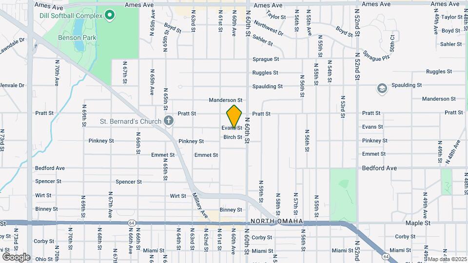 6017 Evans St Map and Location Details