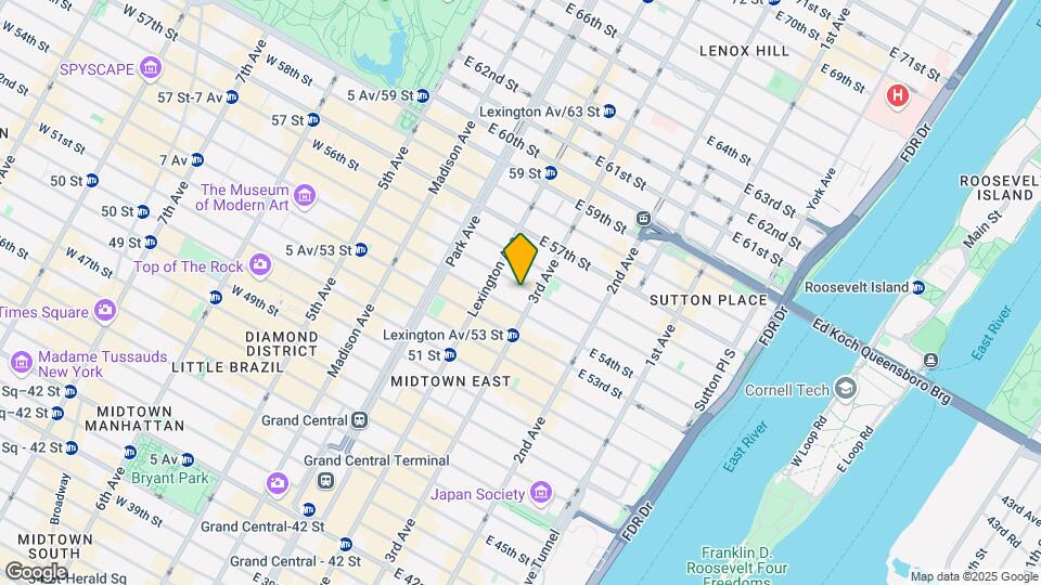 156-160 E 55th St Mapa y Detalles de la Ubicación
