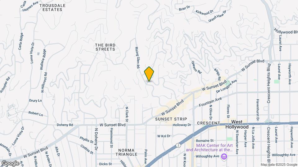 1290 Sunset Plaza Dr Map and Location Details