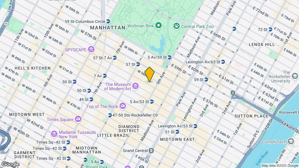15 W 55th St Map and Location Details