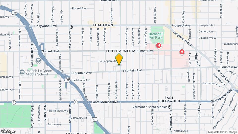 1321 1/2 Normandie Ave Map and Location Details