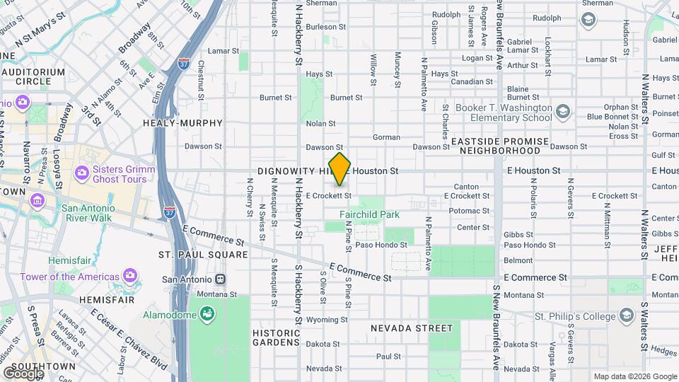 1121 E Crockett St Map and Location Details