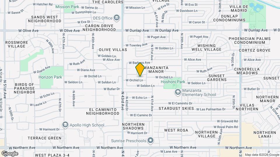 4140 W Orchid Ln Map and Location Details