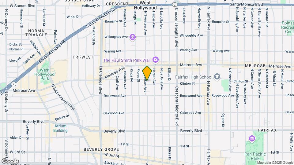 600 N Sweetzer Ave, Unit 9 Map and Location Details