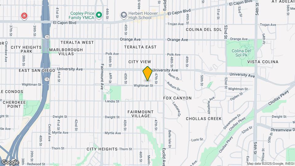 3814 Menlo Ave Map and Location Details