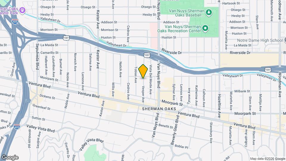 4545 Vesper Ave Map and Location Details
