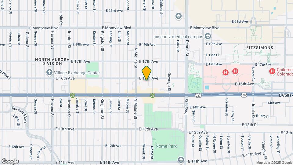 11600 E 16th Avenue Map and Location Details