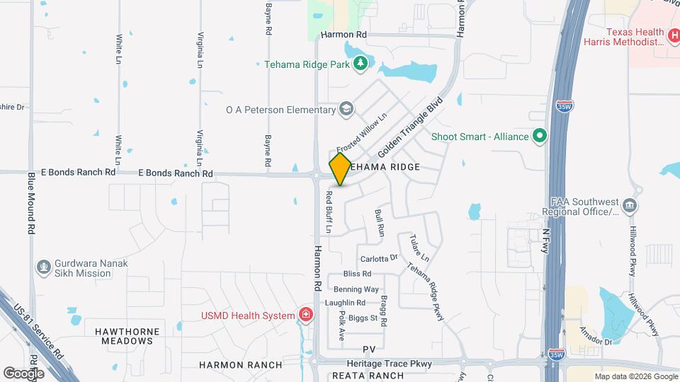 10212 Red Bluff Ln Map and Location Details