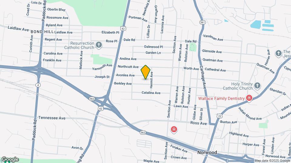 1842 Berkley Ave Map and Location Details