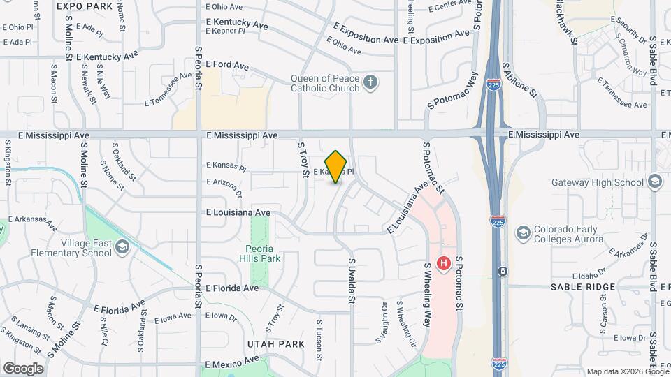 13046 E Kansas Pl Map and Location Details