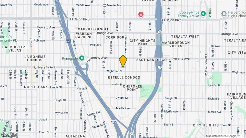 3814 Cherokee Ave Mapa y Detalles de la Ubicación