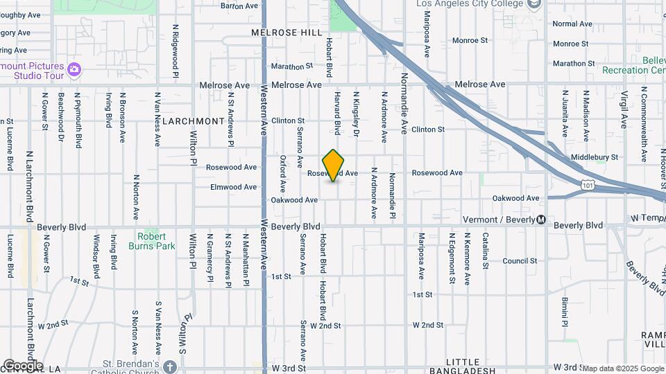 423 N Harvard Blvd Map and Location Details