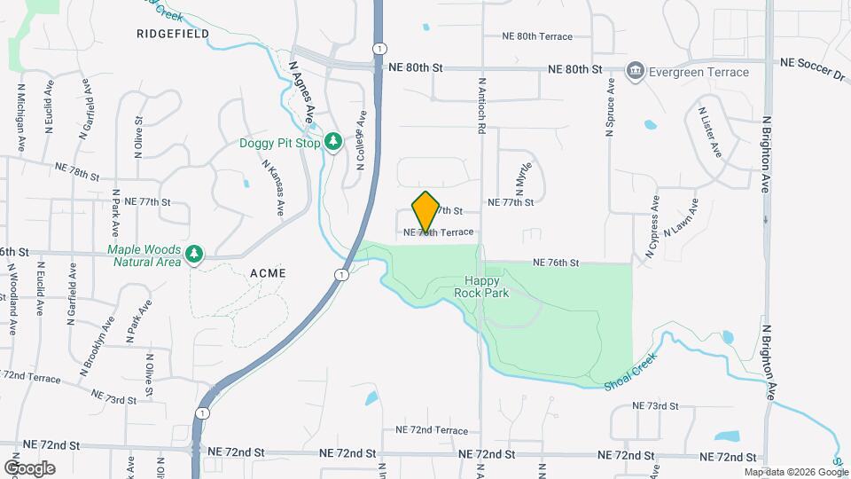 3601 NE 76th Terrace Map and Location Details