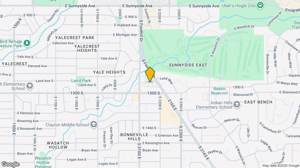 1180 S Foothill Dr Map and Location Details