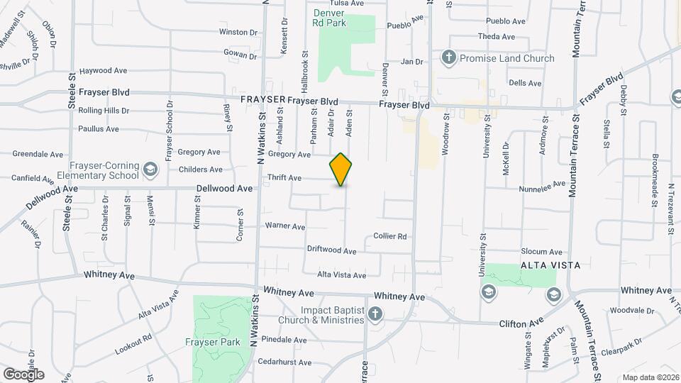 3203 Aden St Mapa y Detalles de la Ubicación