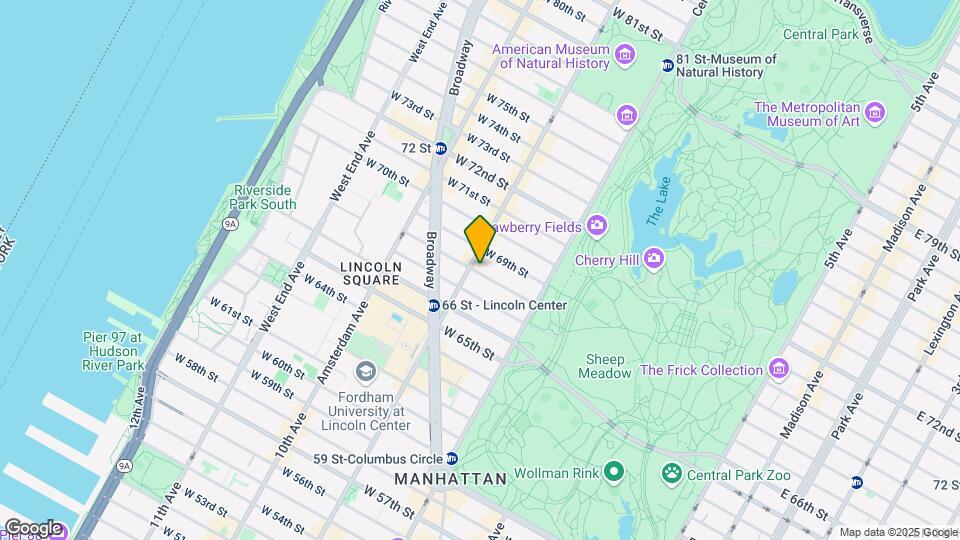 71 W 68th St Map and Location Details