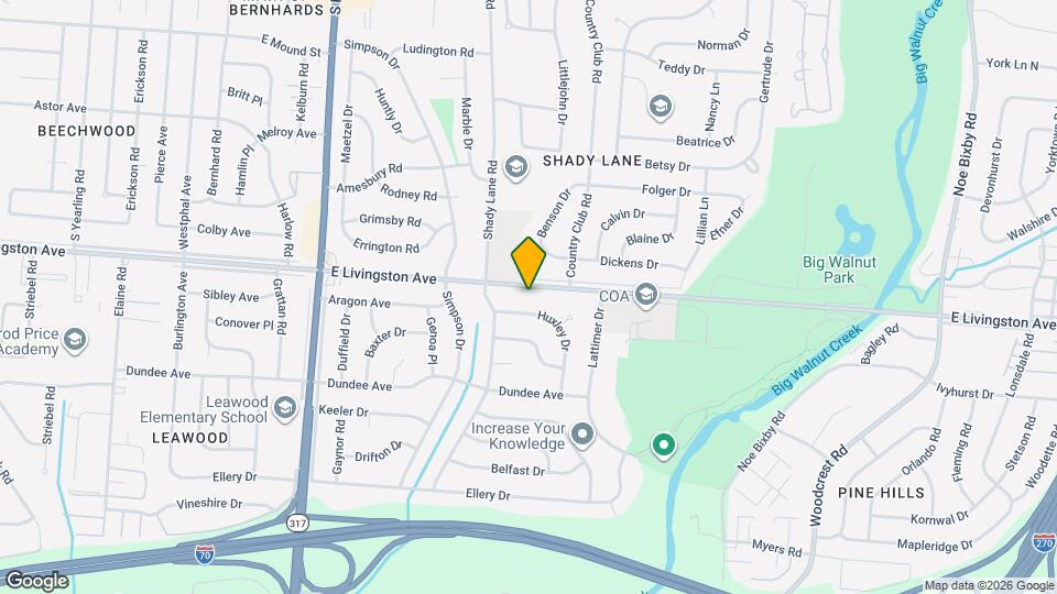 4701 E Livingston Ave Mapa y Detalles de la Ubicación