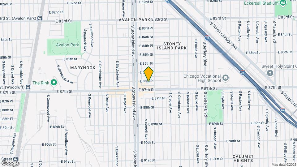 1639 E 86th Pl Map and Location Details