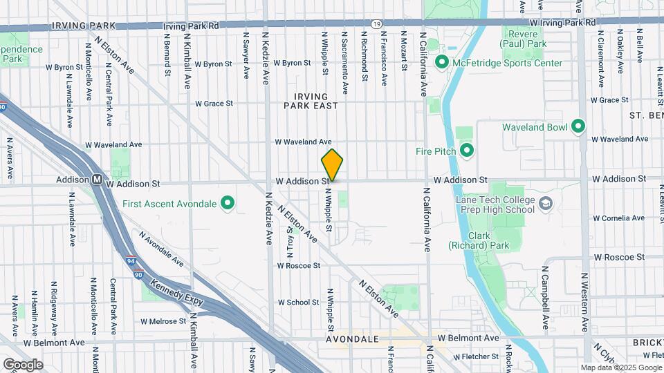 3023-3025 W Addison St Map and Location Details