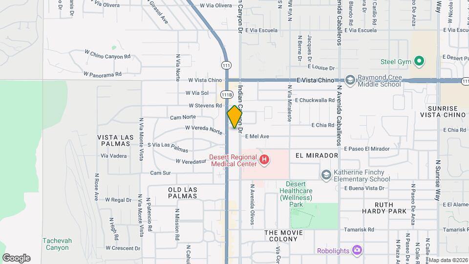 1315 N Indian Canyon Dr Map and Location Details