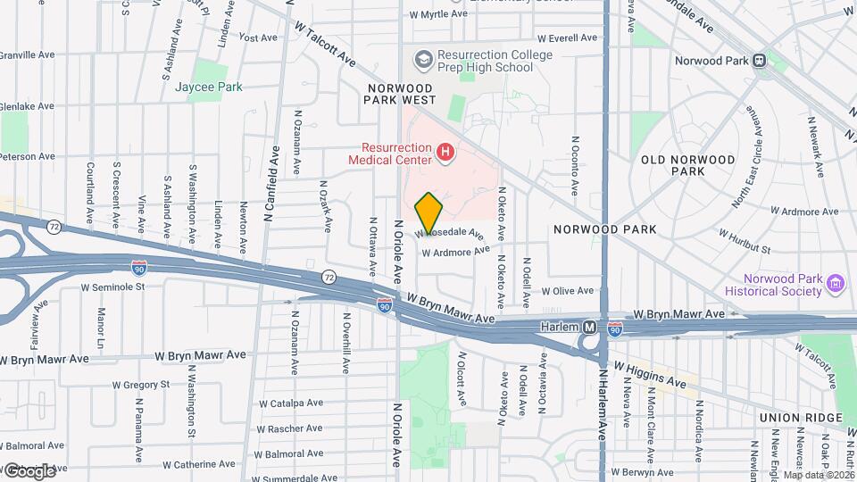 7529 W Rosedale Ave Map and Location Details