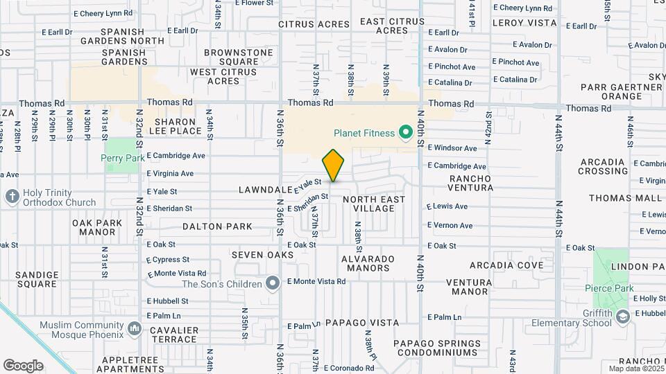 3729 E Yale St Map and Location Details