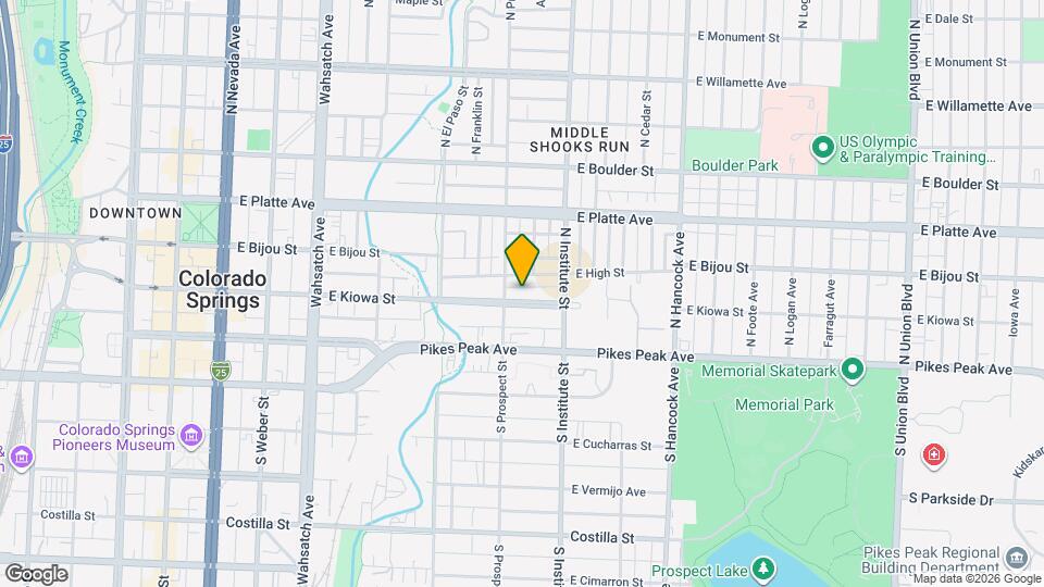 812 E Kiowa St Map and Location Details