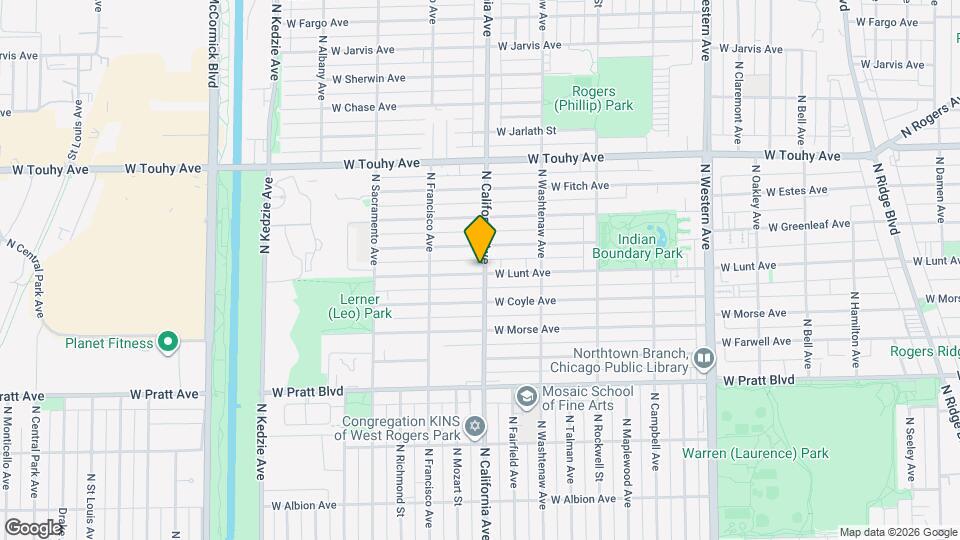 2802 W Lunt Ave Map and Location Details