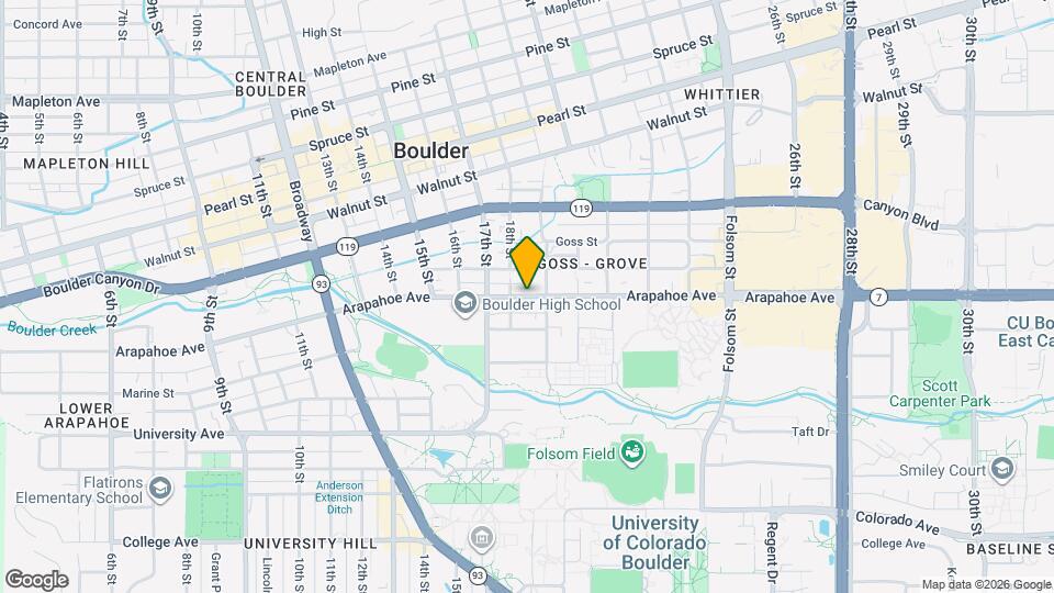 1842 Arapahoe Ave Map and Location Details