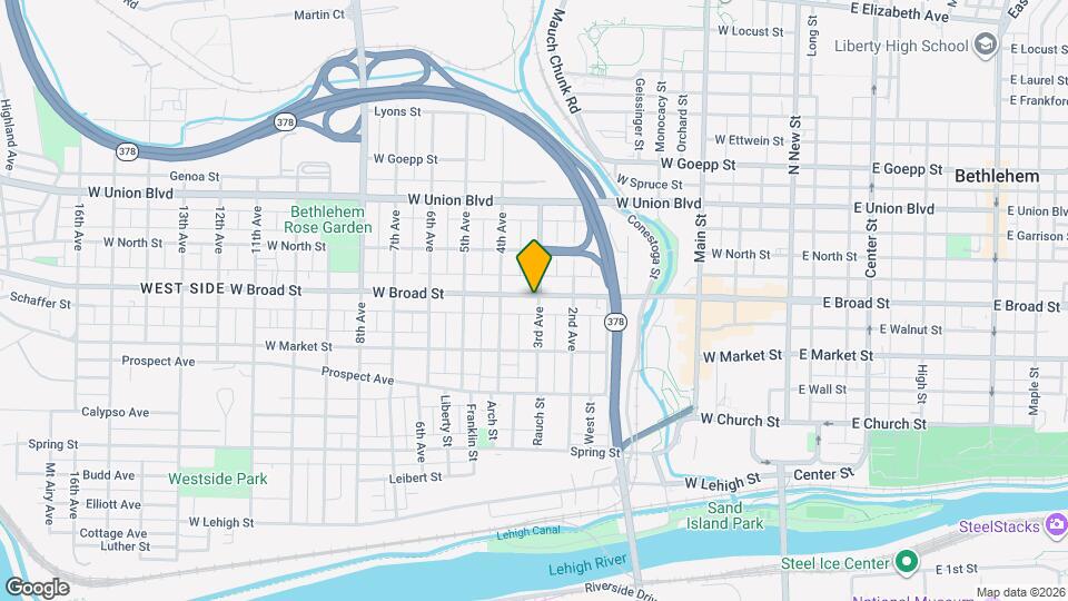 401 W Broad St Map and Location Details